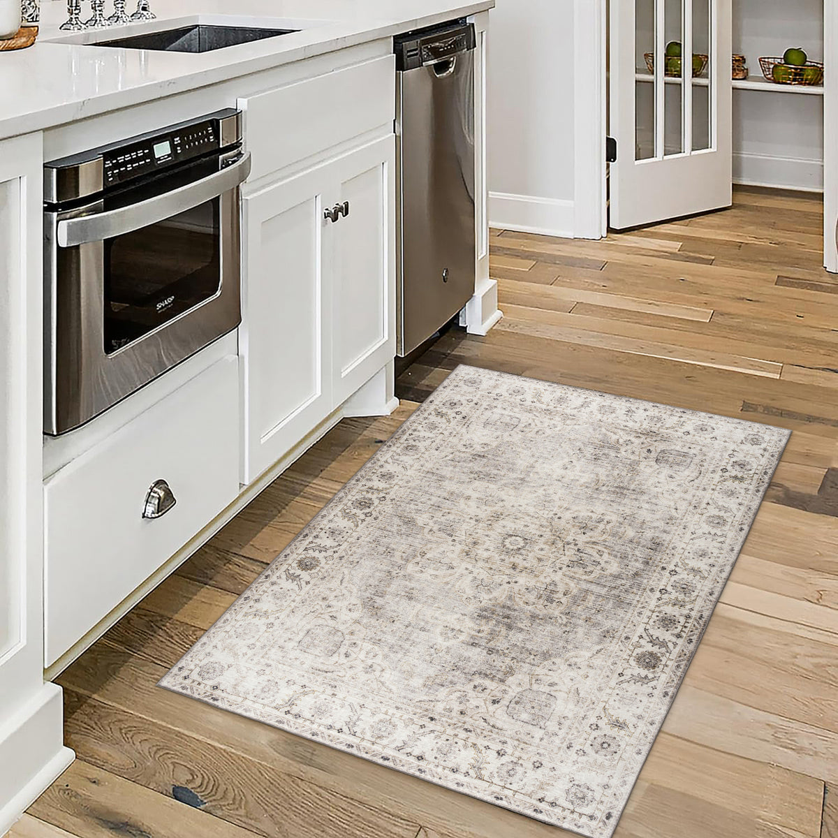 Beige Ivory Area Rug, product view angle 13