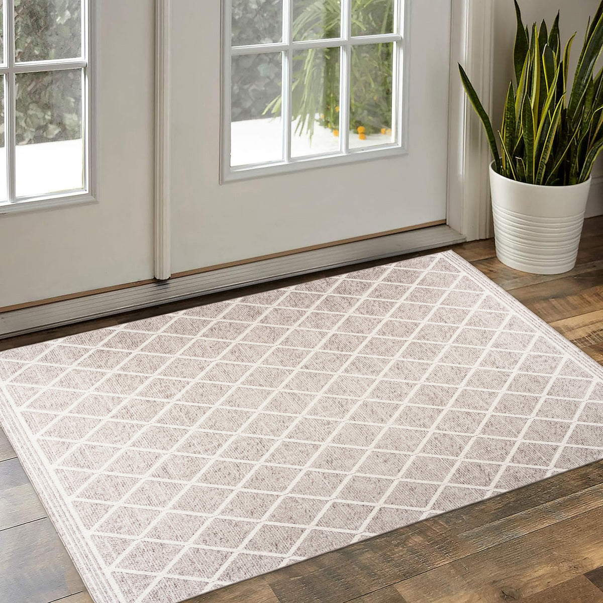 Light Beige Ivory Area Rug, product view angle 6