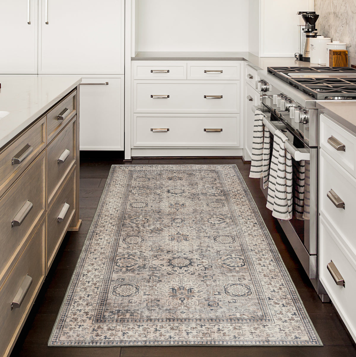 Beige Gray Ivory Area Rug, product view angle 10