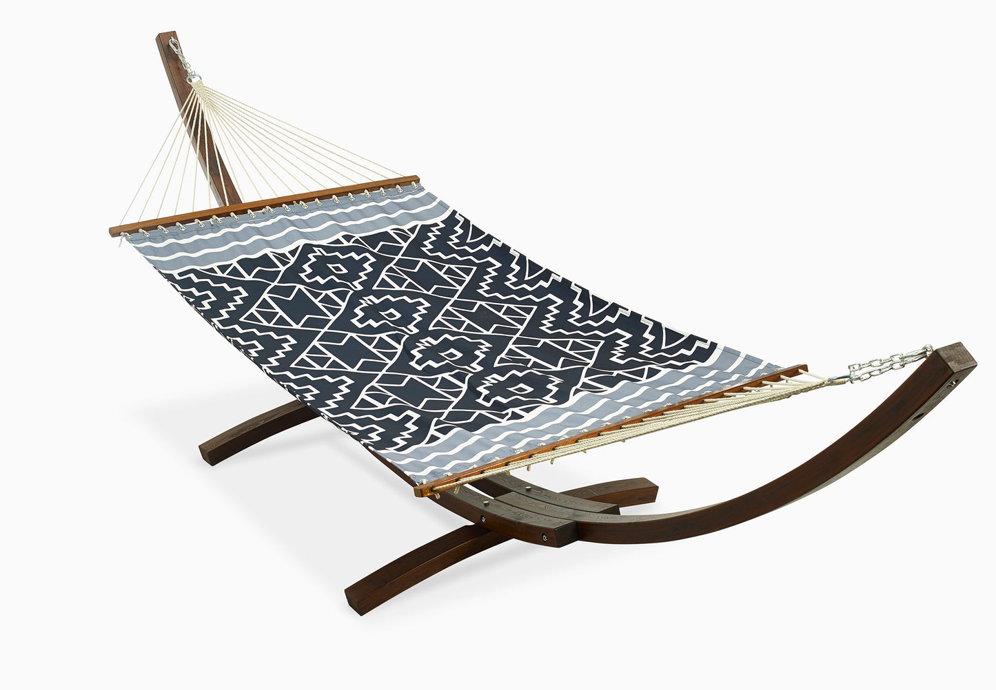 Kilimanjaro - Black Tribal Recycled Polyester Hammock for Patio - (55" x 82")