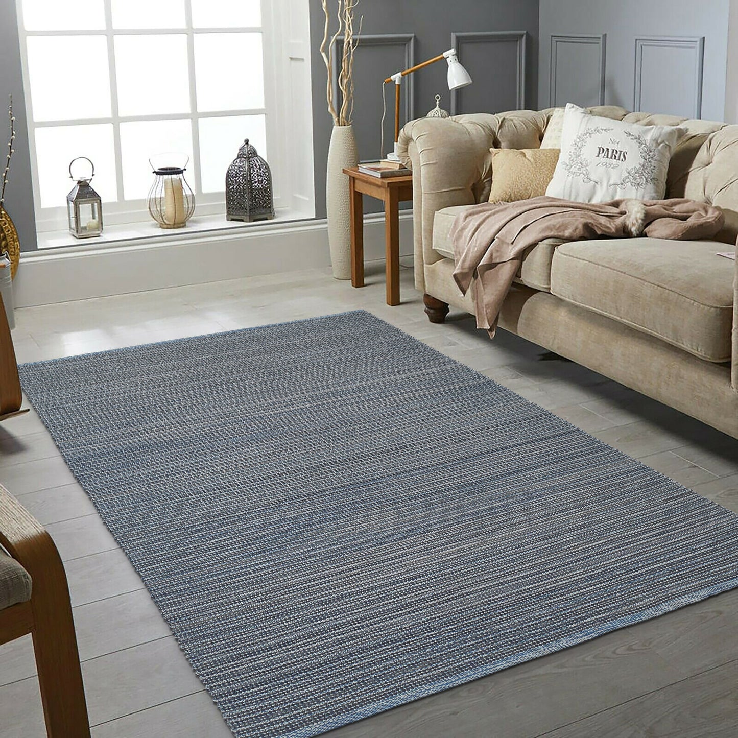 Kismet - Denim Striped Indoor/Outdoor Area Rug