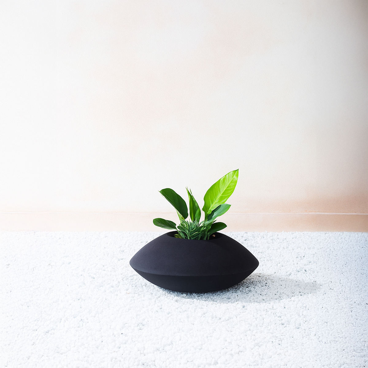 Mocha Charcoal Planter, lifestyle room scene