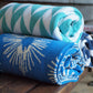 Lilydale - Light Blue & Natural Reversible Cotton Throw Blanket 50" x 70"