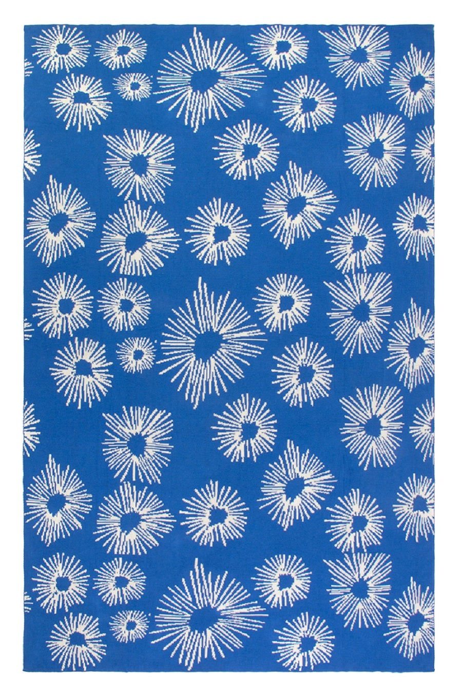 Lilydale - Light Blue & Natural Reversible Cotton Throw Blanket 50" x 70" - FINAL SALE