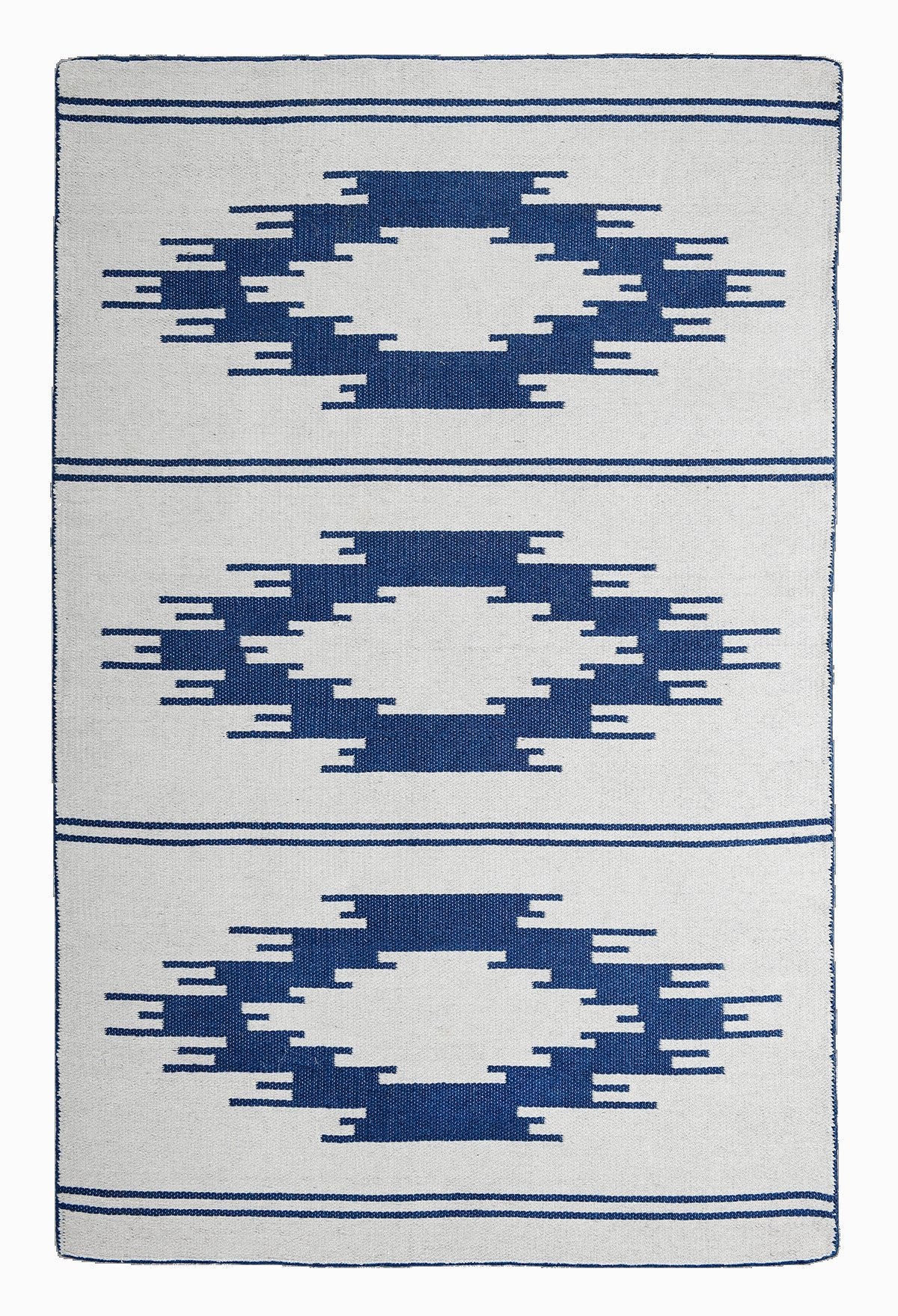 Navy & Gray Aztec Outdoor Rug, product view angle 6