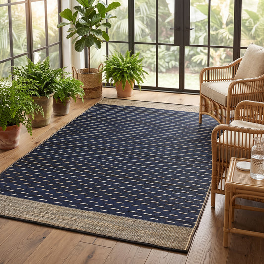 Montauk - Navy & Sand Outdoor Rug for Patio