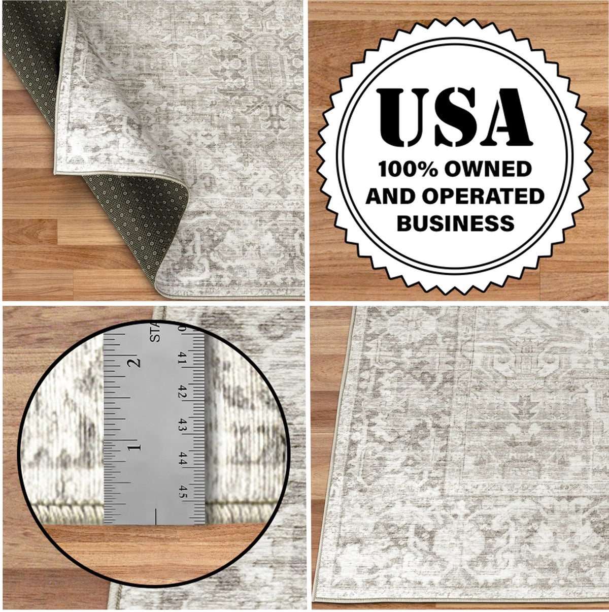 Beige Ivory Area Rug, product view angle 19