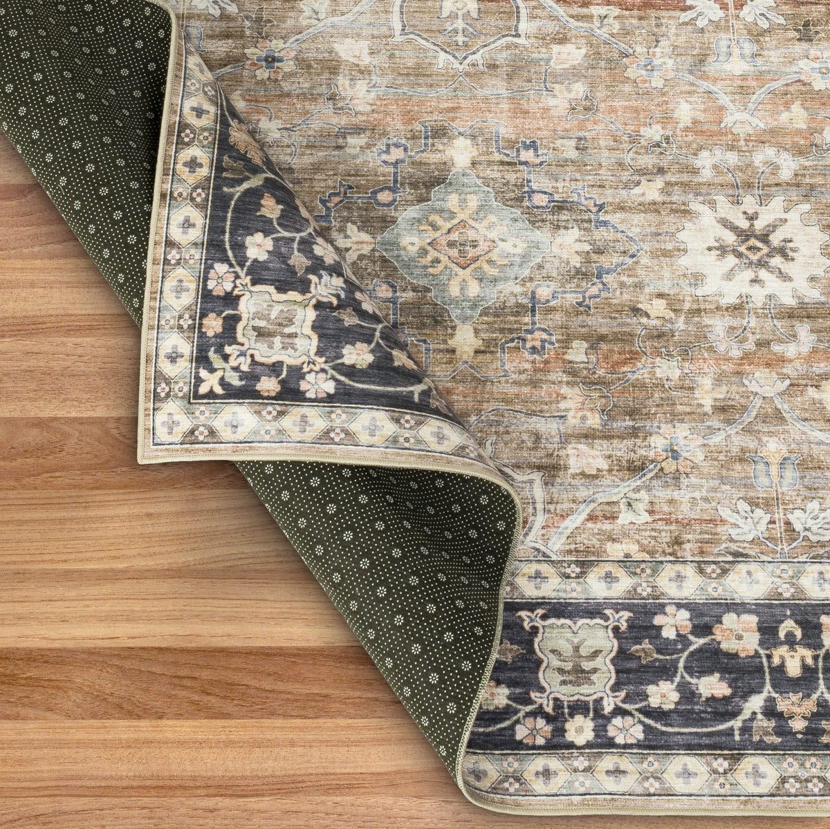 Beige Tan Brown Area Rug, product view angle 11