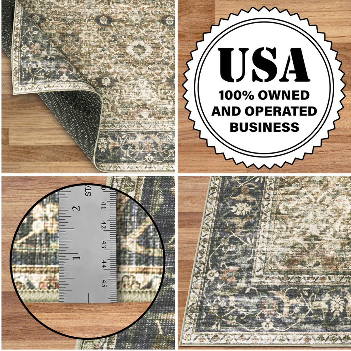 Brown Gray Beige Area Rug, product view angle 15