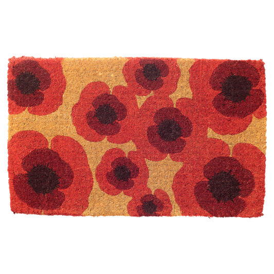 Poppies Doormat Handwoven Durable