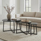 Terrain Industrial Mango Wood Nesting Coffee Tables - Set of 3, Black Finish for Living Room or Small Spaces