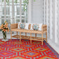 Orange & Violet Outdoor Rug, lifestyle video of patio seating, alternate angle