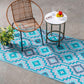 Teal Outdoor Rug, lifestyle video of patio seating