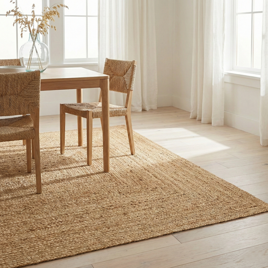 Natural Indoor Rug, lifestyle video of patio seating