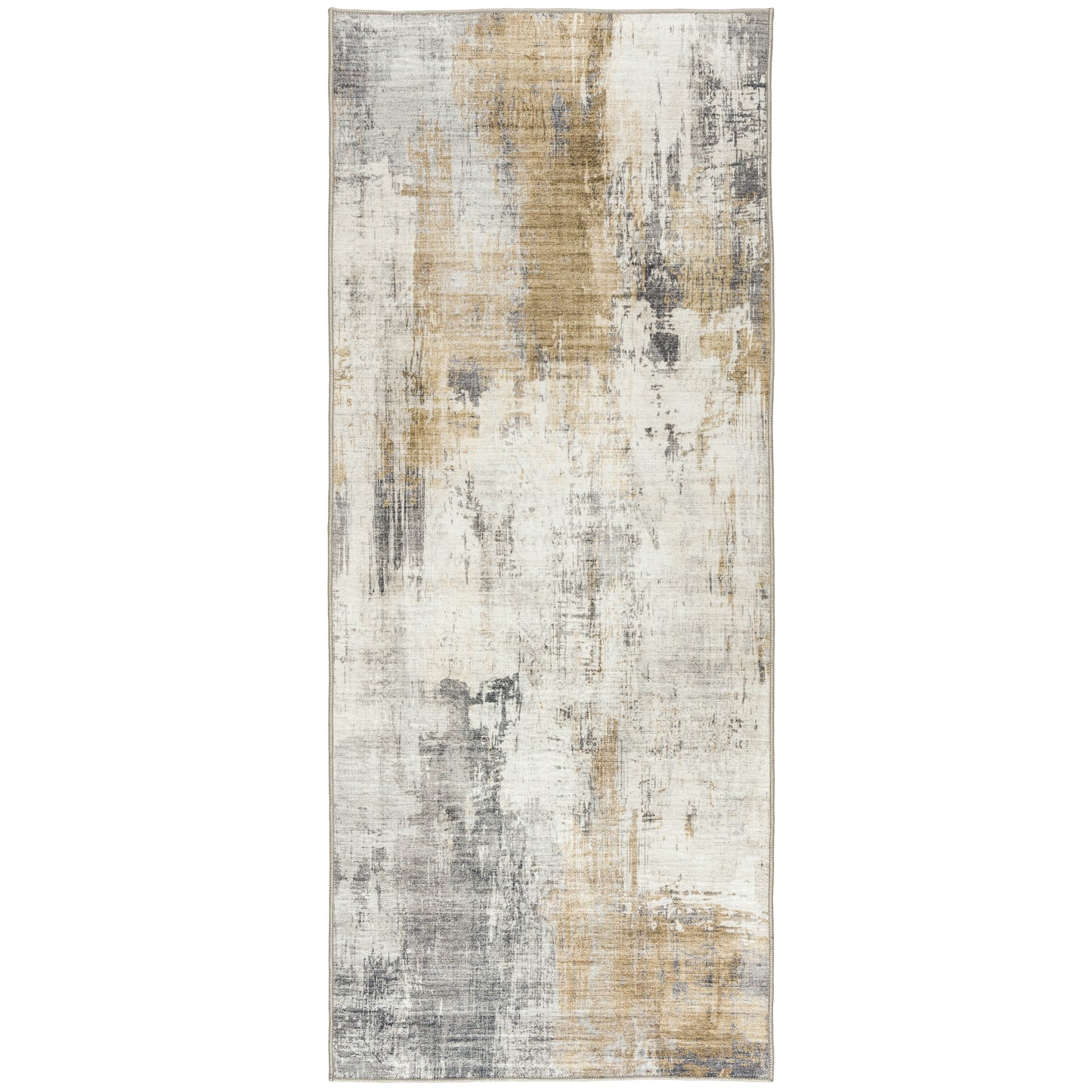 Quinn Abstract - Beige Gray Ivory - AB-MDR-BG - ReaLife Machine Washable Rug