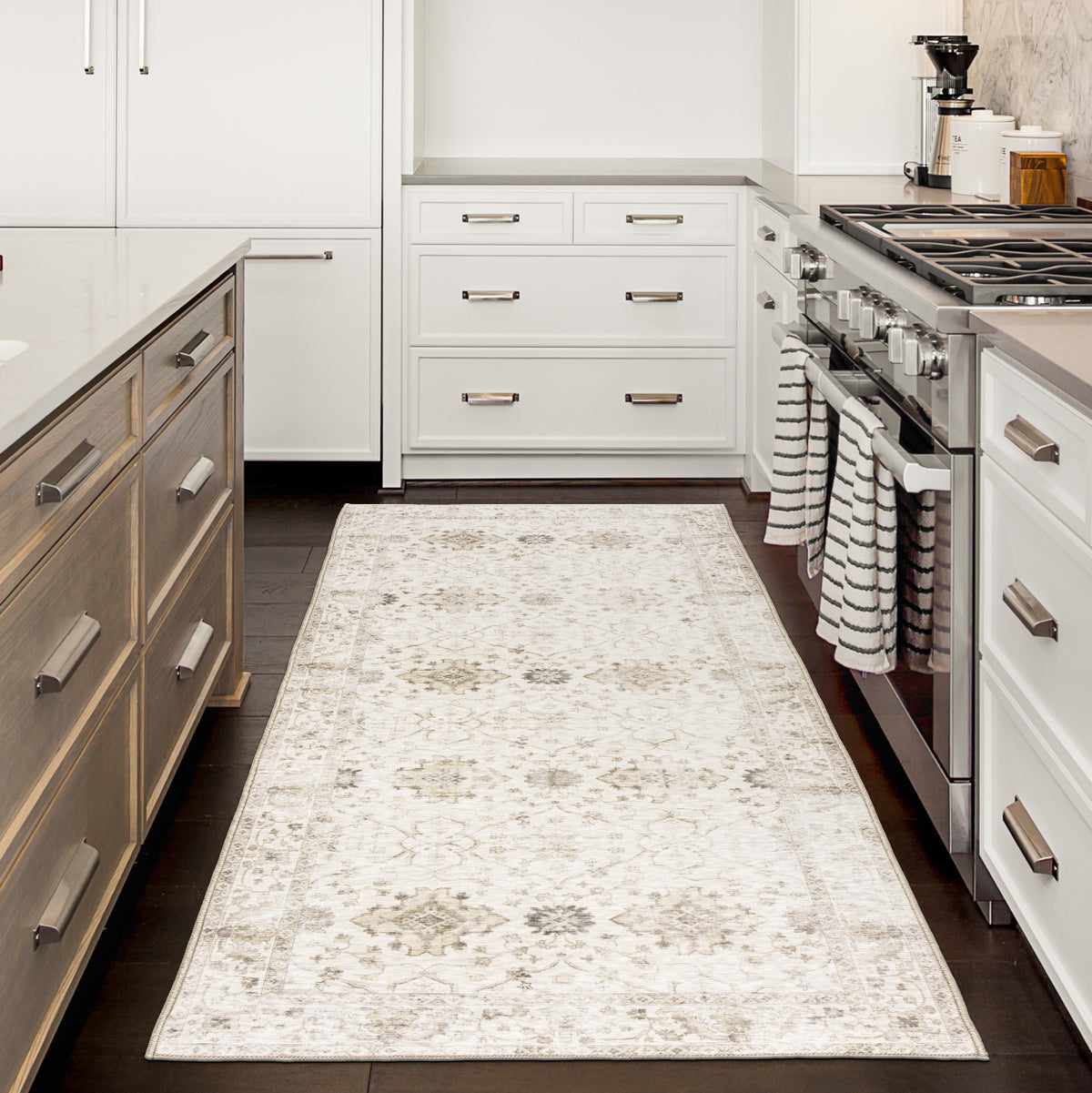 Beige Ivory Area Rug, product view angle 12