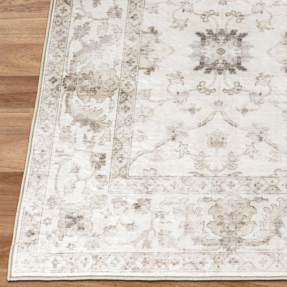 Beige Ivory Area Rug, product view angle 14