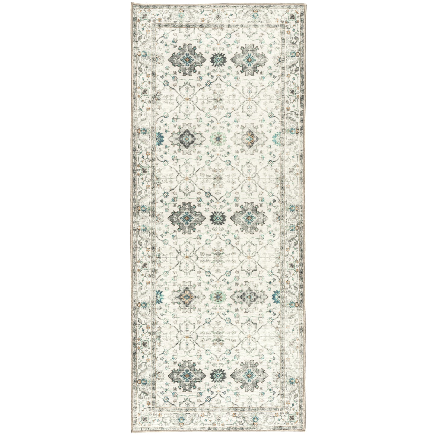 Bev Distressed - Ivory Gray - DS-BH-BRD-IV - ReaLife Machine Washable Rug