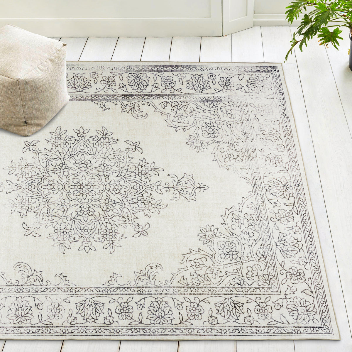 Ivory Area Rug, product view angle 12