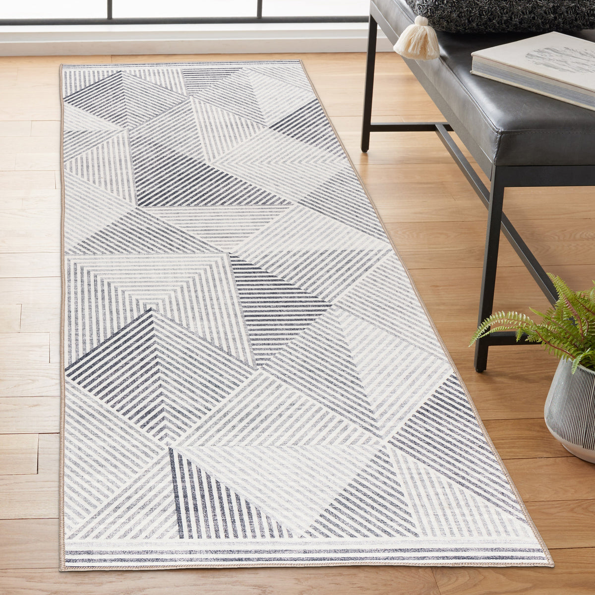 Gray Ivory Area Rug, product view angle 3