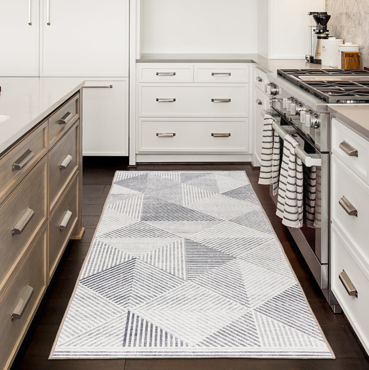 Gray Ivory Area Rug, product view angle 12