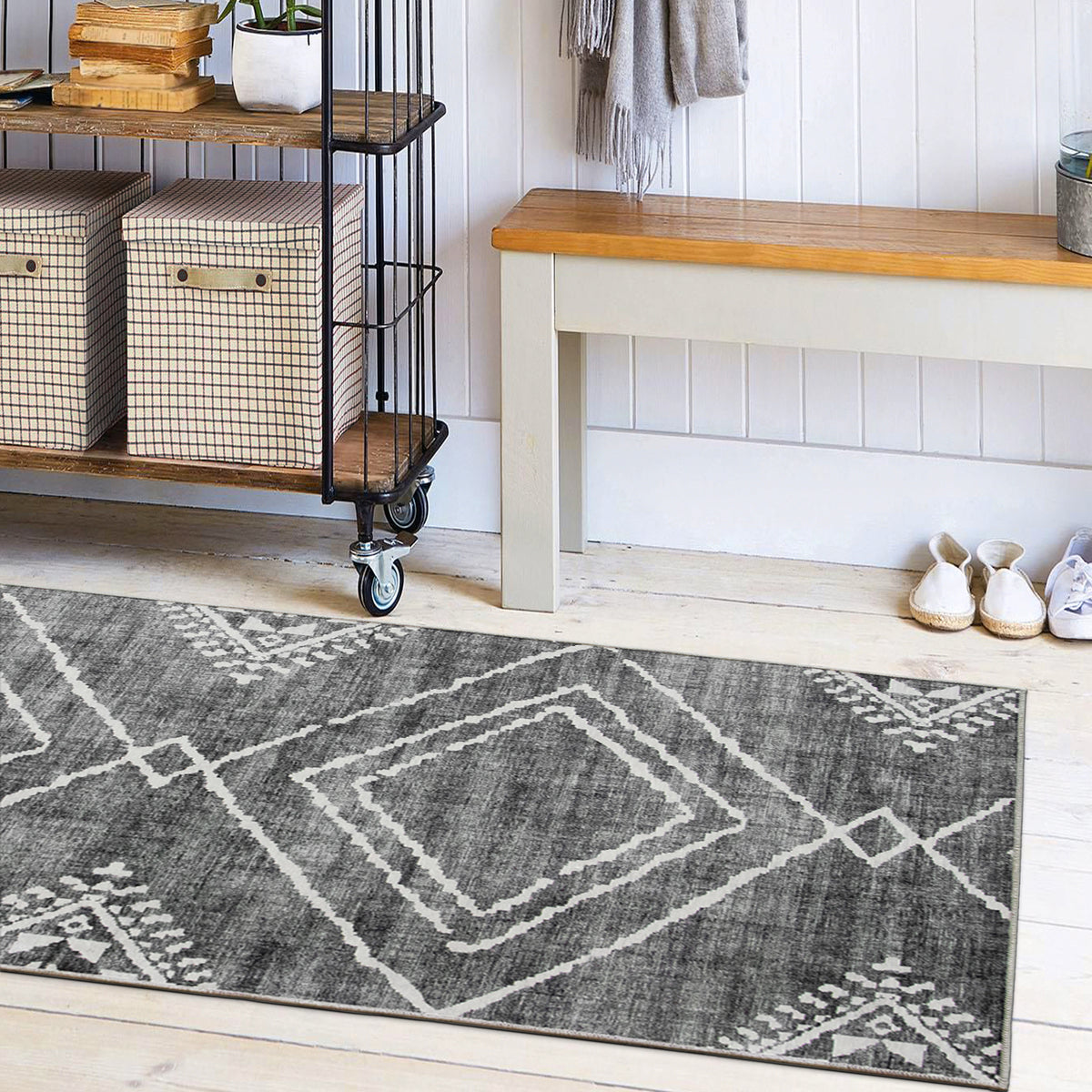Gray Area Rug, product view angle 12