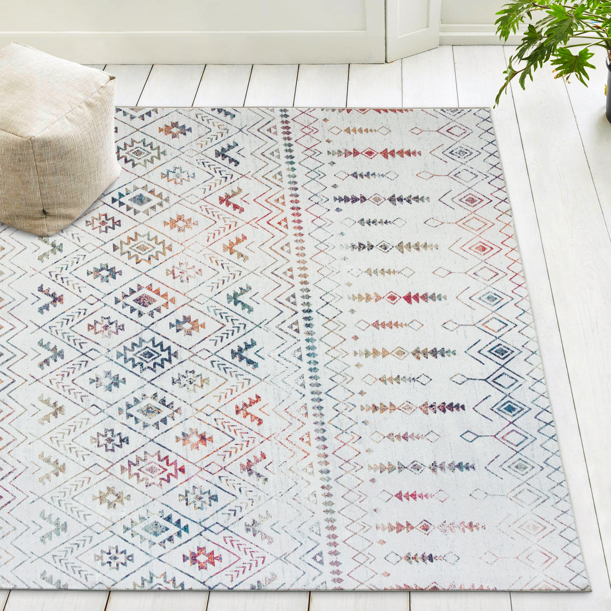 Ivory Multi Area Rug, product view angle 9