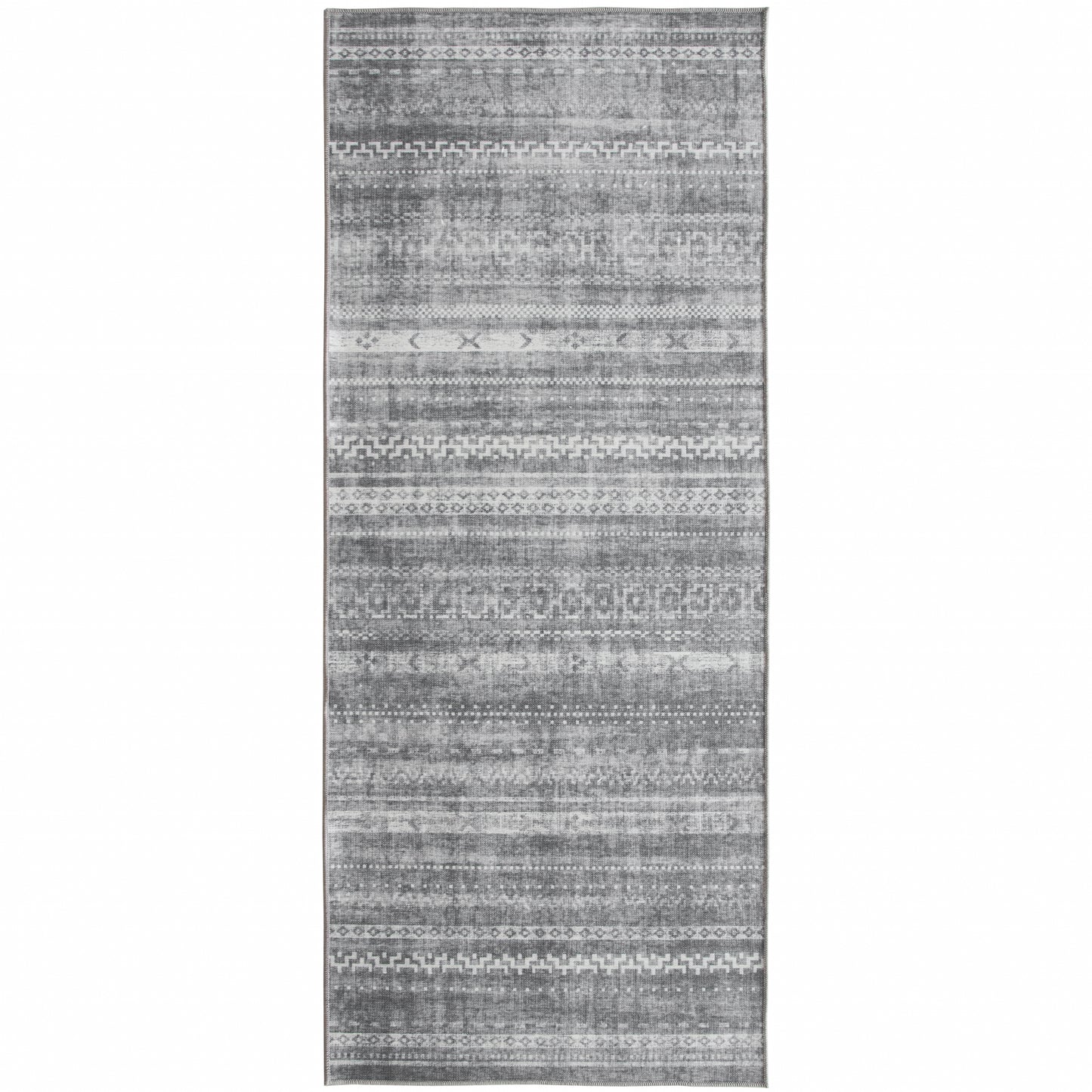 Zane Moroccan - Gray - MO-STP-GR - ReaLife Machine Washable Rug