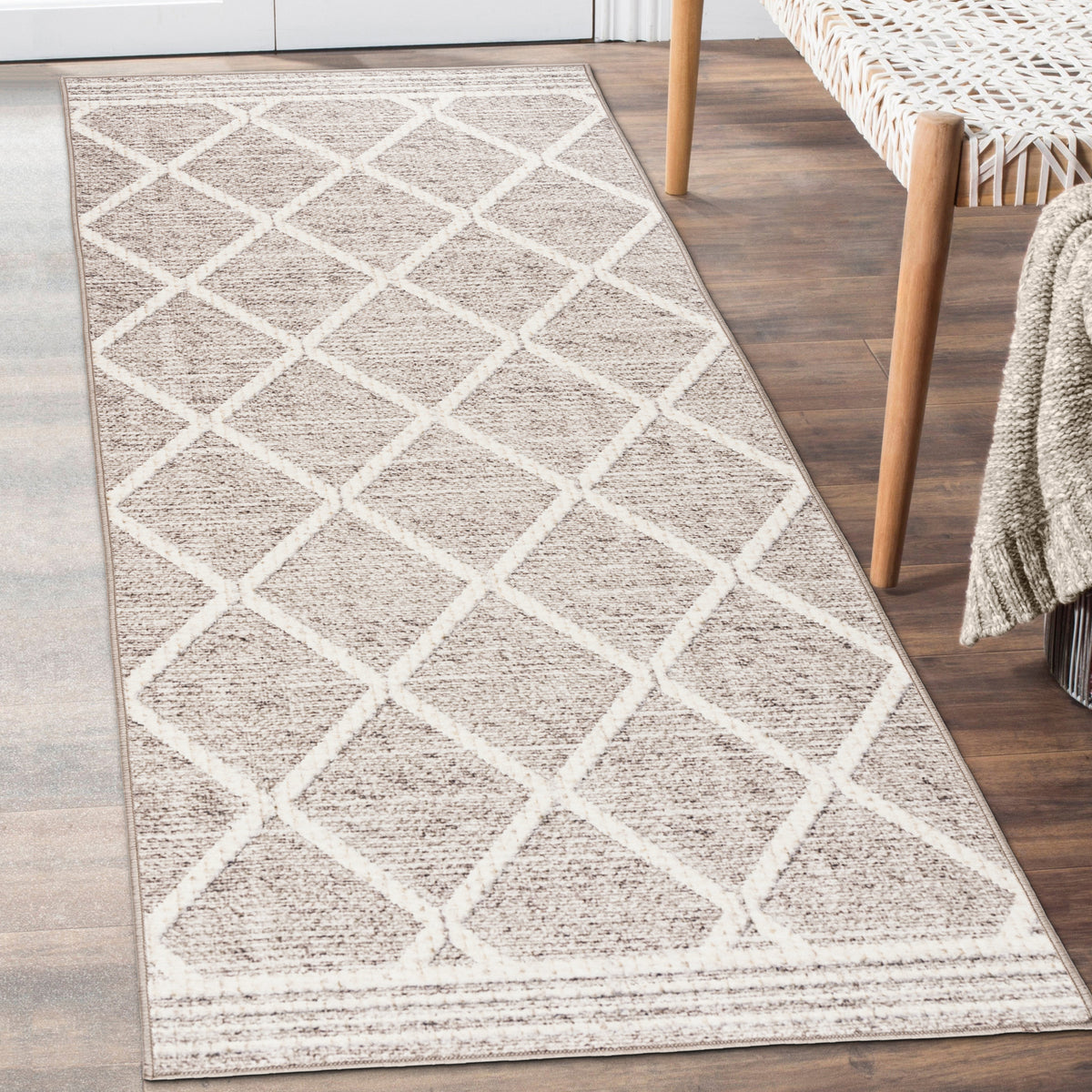 Light Beige Ivory Area Rug, product view angle 3