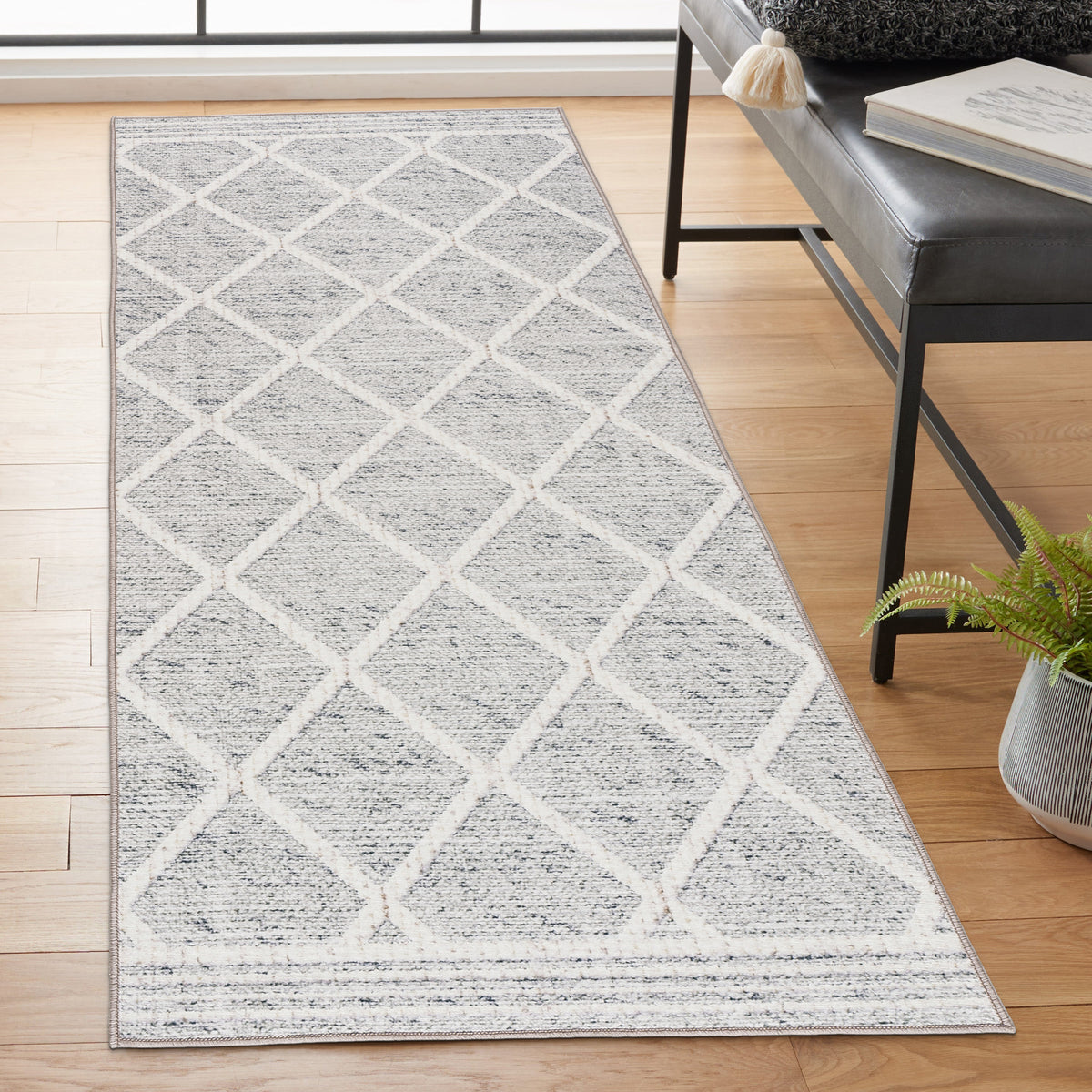 Light Gray Ivory Area Rug, product view angle 9
