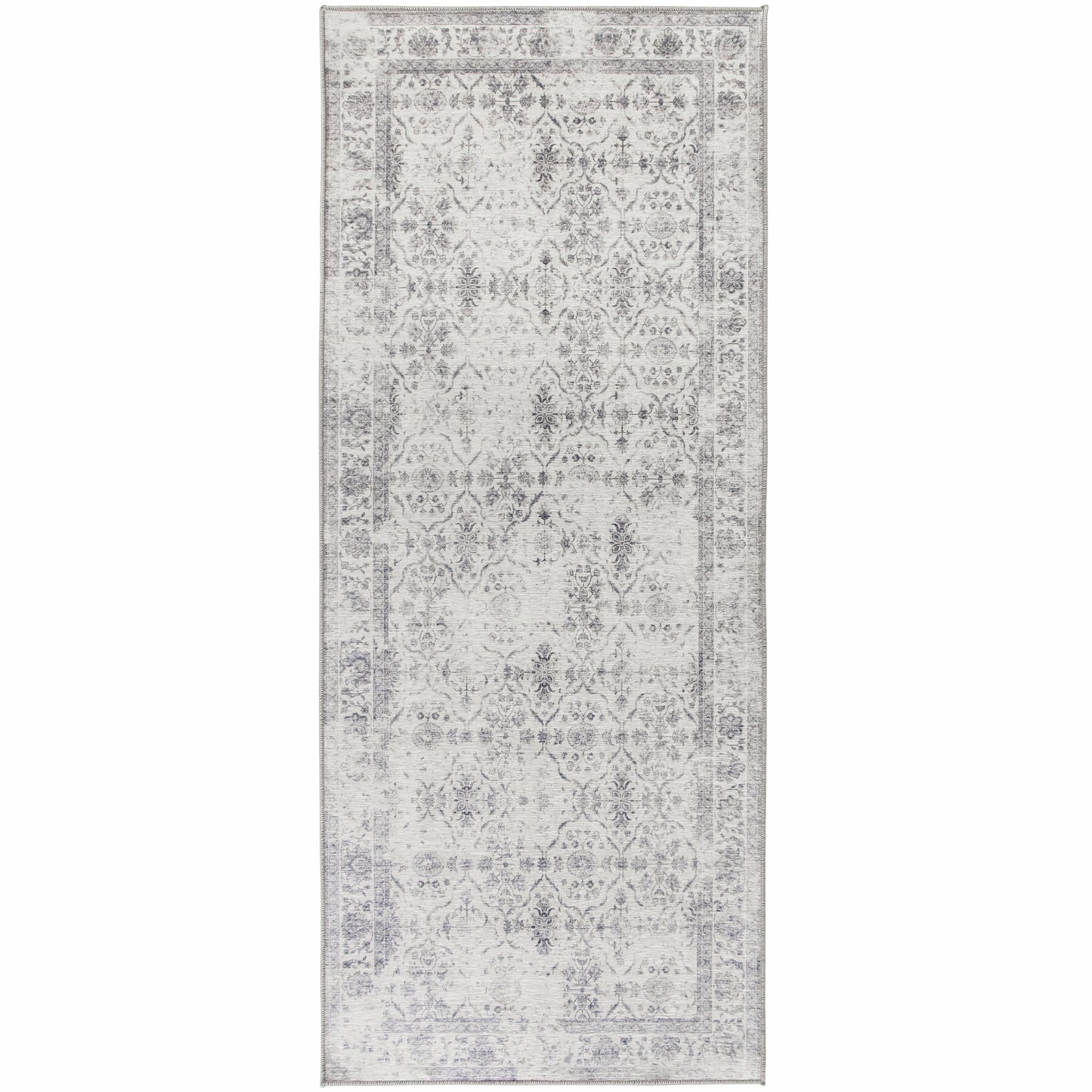 Noor Vintage  - Ivory Grey - VIN-DIS-TREL-IV - ReaLife Machine Washable Rug