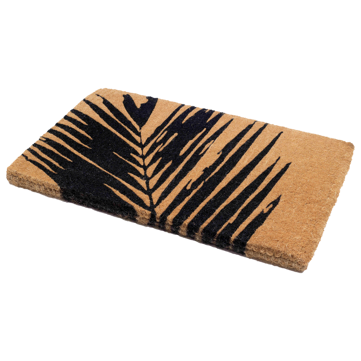 Summertime Palm Leaf Doormat, side-facing product view