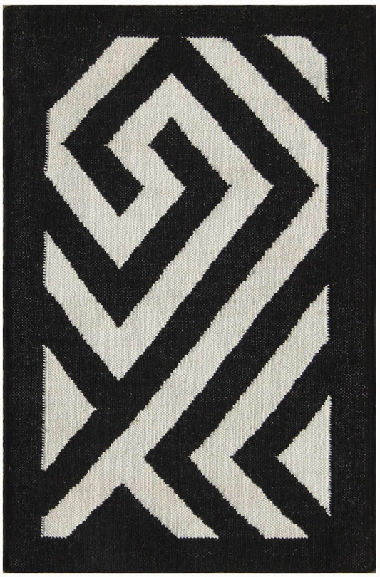 Vancouver - Black Modern Indoor/Outdoor Rug for Kitchen - (2' x 3')