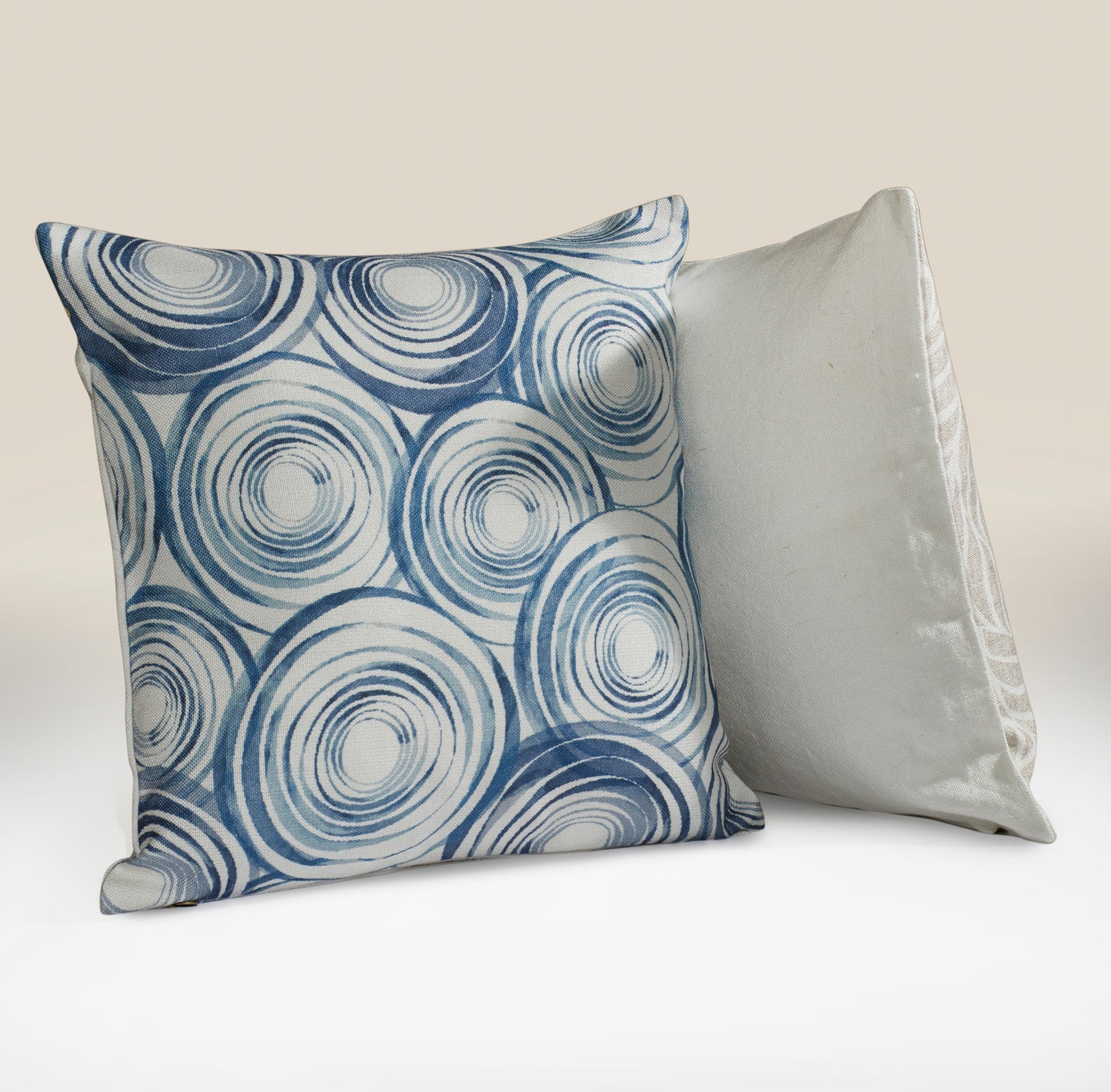 Watercolor Swirls Indoor Outdoor Decorative Pillow - Blue Grey (20" x 20")