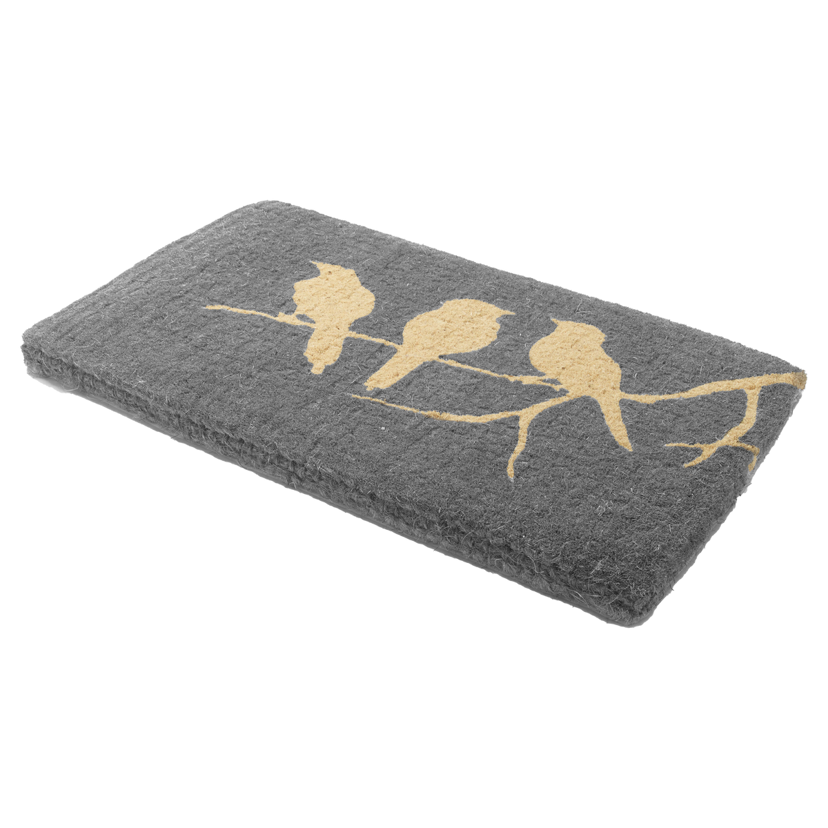 Birds On Branch Gray Doormat, product view angle 3