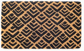 Block Print Doormat (18" x 30" Thick) Handwoven, Durable FINAL SALE