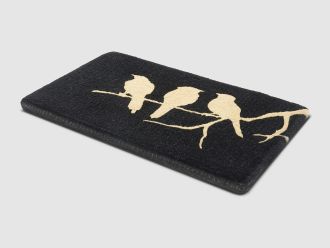 Birds On Branch - Black Doormat Handwoven Durable