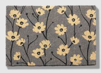 Wild Flowers - Gray Doormat Handwoven, Durable