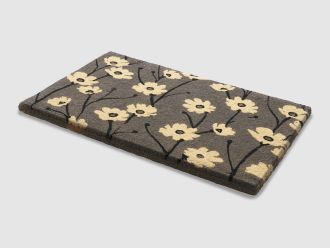 Wild Flowers - Gray Doormat Handwoven, Durable