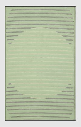 Kyoto - Green Striped Outdoor Rug for Patio