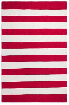 Nantucket - Red & White  Striped Indoor/Outdoor Area Rug