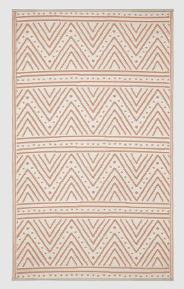 Patan - Coral Chevron Outdoor Rug for Patio