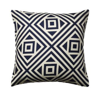 Seoul - Navy & White Modern Double Sided Indoor/Outdoor Pillow for Patio (20" x 20")