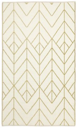 Sydney - Gold & Cream Geometric Outdoor Rug for Patio