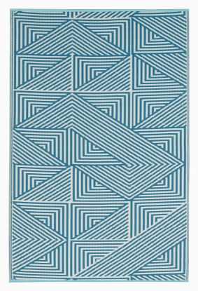 Tokyo - Teal Geometric Outdoor Rug for Patio