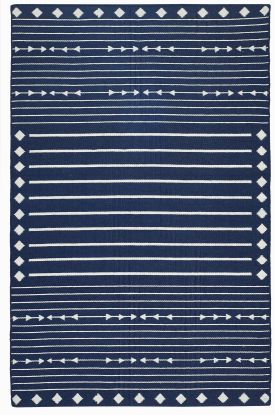 Flagstaff - Navy & White Aztec Indoor/Outdoor Area Rug