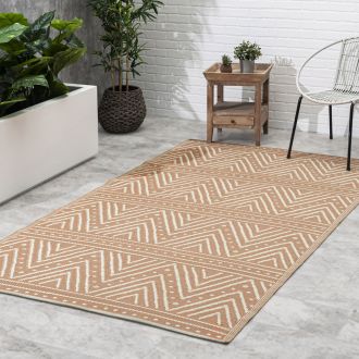 Patan - Coral Chevron Outdoor Rug for Patio