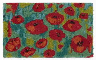 Field of Poppies - Red Multi Doormat Handwoven Durable