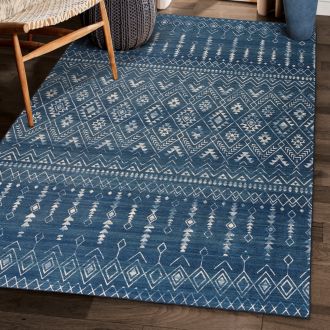 Beau Moroccan - Blue - MORC-BL - ReaLife Machine Washable Rug