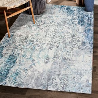 Blair Vintage  - Grey - VN-DST-FL-G - ReaLife Machine Washable Rug